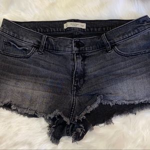 Black/grey denim A&F shorts